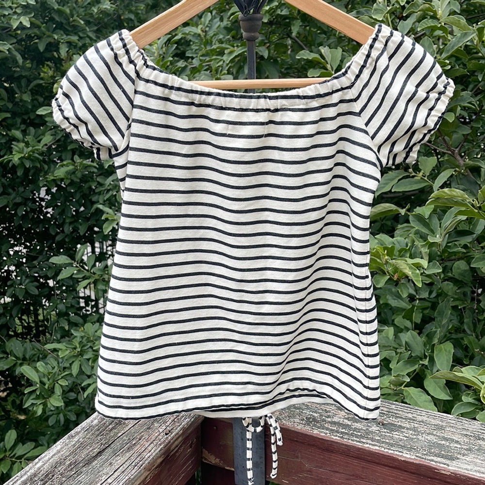 MADEWELL Melody Off the Shoulder Nautical Striped Top Size Extra Small - Picture 6 of 7